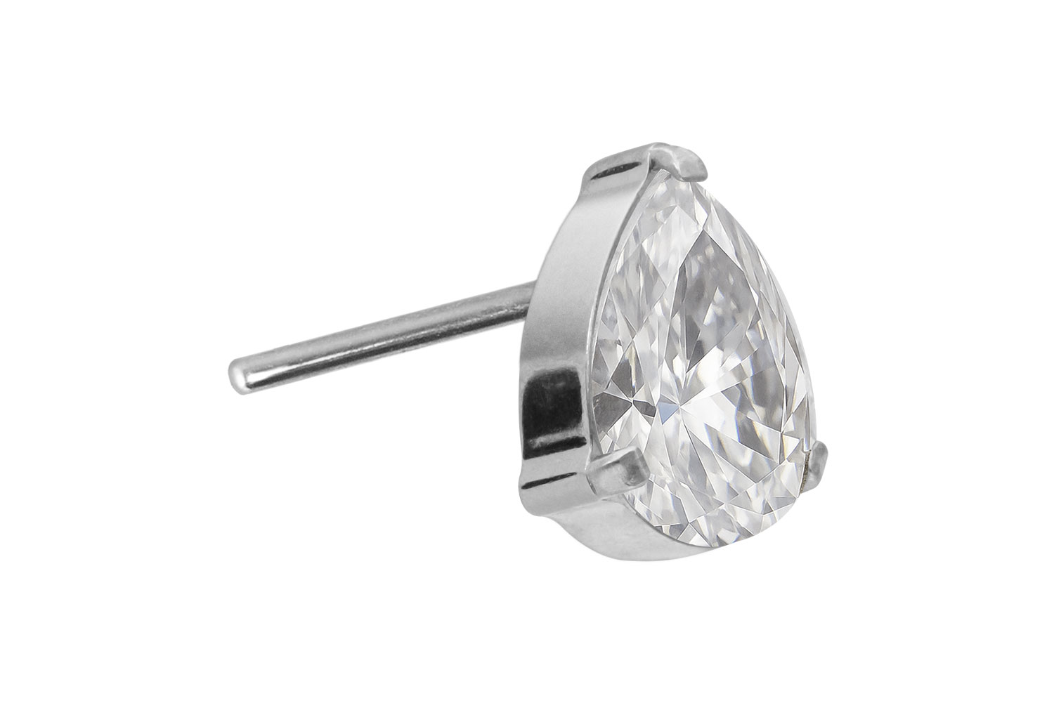 Titan Aufsatz mit Push Pin KRISTALLTROPFEN von Piercingline